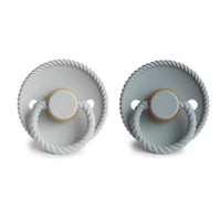 FRIGG ROPE NATURAL RUBBER PACIFIER | SILVER GRAY/FRENCH GRAY | 2 PACK