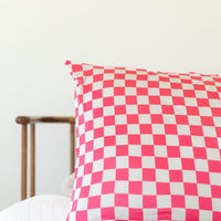 HOT PINK + WHITE CHECKER | PILLOW CASE