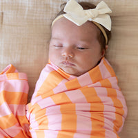PINK + ORANGE STRIPE | SWADDLE