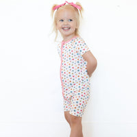 RAINBOW FLORAL | SHORT ZIPPER ONE PIECE