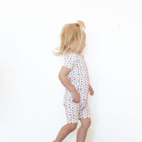 RAINBOW FLORAL | SHORT ZIPPER ONE PIECE