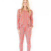 CANDY CANE GINGHAM | WOMEN'S LONG SLEEVE