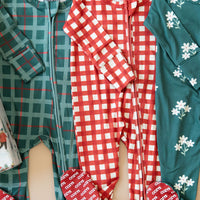 NORTH POLE PLAID | FOOTIE ONE PIECE