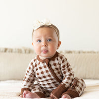 BROWN GINGHAM | ZIPPER ONE PIECE