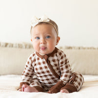 BROWN GINGHAM | ZIPPER ONE PIECE