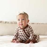 BROWN GINGHAM | ZIPPER ONE PIECE