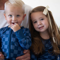 NAVY CHECKER | ZIPPER ONE PIECE