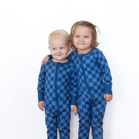 NAVY CHECKER | ZIPPER ONE PIECE