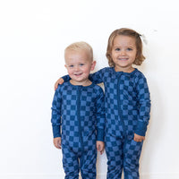 NAVY CHECKER | ZIPPER ONE PIECE