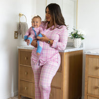 PINK PLAID | WOMEN'S BUTTON UP LONG SLEEVE SET