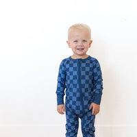NAVY CHECKER | ZIPPER ONE PIECE
