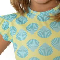 TEAL SHELLS | RUFFLE SHORT SET