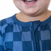 NAVY CHECKER | ZIPPER ONE PIECE