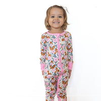 PINK FALL FLORAL | ZIPPER ONE PIECE