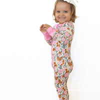 PINK FALL FLORAL | ZIPPER ONE PIECE