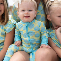 TEAL SHELLS | ZIPPER ONE PIECE