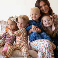 PINK FALL FLORAL | WOMEN'S BUTTON UP SHORT SLEEVE SET