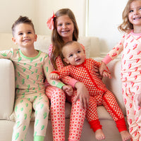 BRIGHT RED MINI CHECKER | ZIPPER ONE PIECE