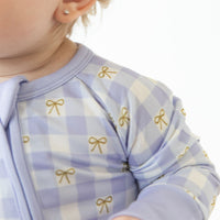 GINGHAM BOWS | ZIPPER ONE PIECE