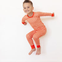 BRIGHT RED MINI CHECKER | LONG SLEEVE