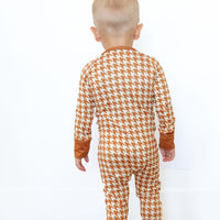 RUST HOUNDSTOOTH | ZIPPER ONE PIECE