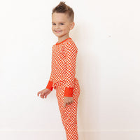 BRIGHT RED MINI CHECKER | LONG SLEEVE