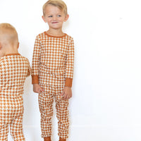 RUST HOUNDSTOOTH | ZIPPER ONE PIECE