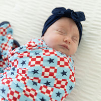 MINI CHECKERED STARS | SWADDLE