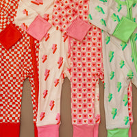 PINK LIGHTNING BOLTS | ZIPPER ONE PIECE