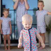 MINI CHECKERED STARS | SHORT ZIPPER ONE PIECE