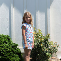 CHERRY STRIPES | RUFFLE SHORT SET