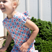 MINI CHECKERED STARS | RUFFLE SHORT SET