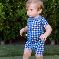 GINGHAM STARS | SHORT ZIPPER ONE PIECE