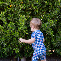 GINGHAM STARS | SHORT ZIPPER ONE PIECE