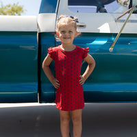 NAVY STARS | RUFFLE SLEEVE DRESS