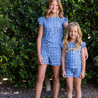 GINGHAM STARS | RUFFLE SHORT SET