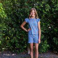 GINGHAM STARS | RUFFLE SHORT SET