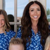 BLUE PAISLEY | NEW* WOMEN'S BUTTON UP SHORT SLEEVE SET