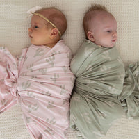 GREEN + TAN CACTUS | SWADDLE