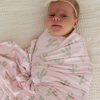 PINK + GREEN CACTUS | SWADDLE