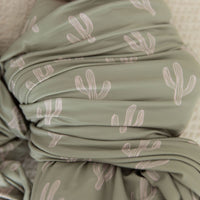GREEN + LIGHT PINK CACTUS | SWADDLE