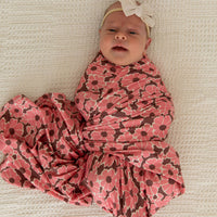 BROWN + PINK DAISIES | SWADDLE