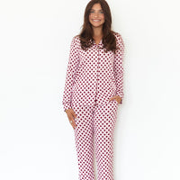 BERRY POLKA DOTS | WOMEN'S BUTTON UP LONG SLEEVE SET