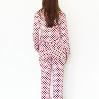 BERRY POLKA DOTS | WOMEN'S BUTTON UP LONG SLEEVE SET