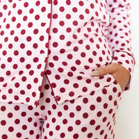 BERRY POLKA DOTS | WOMEN'S BUTTON UP LONG SLEEVE SET
