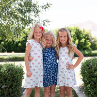 BLUE PAISLEY | RUFFLE SLEEVE DRESS