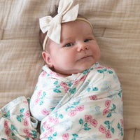 PINK + BLUE FLORAL | SWADDLE