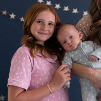 PINK STARS | GIRLS' BUTTON UP SHORT SLEEVE + SHORTS SET