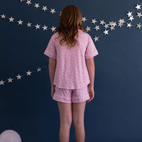 PINK STARS | GIRLS' BUTTON UP SHORT SLEEVE + SHORTS SET