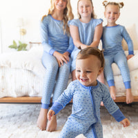 BLUE MINI HEARTS | ZIPPER ONE PIECE